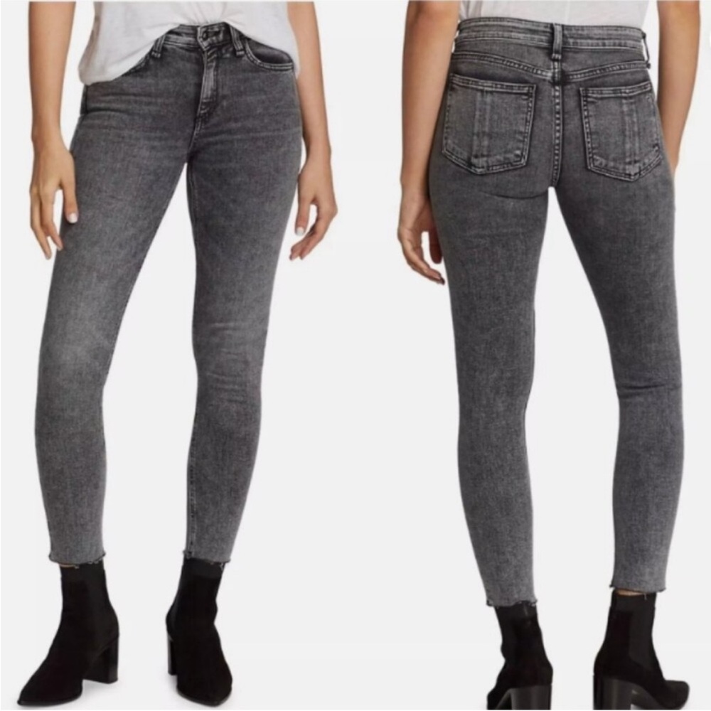 rag & bone Cate mid rise Skinny Ankle Jeans black sage size 25